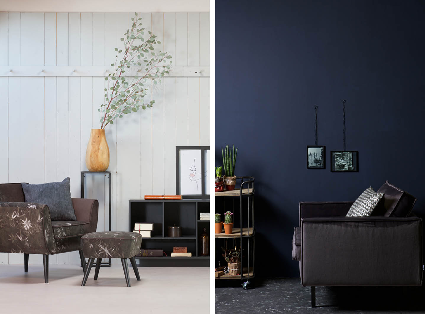 Rocco fauteuil en hocker WOOOD | Rodeo loveseat BePureHome